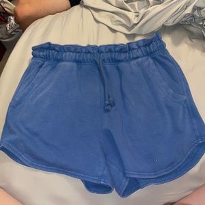Blue soft shorts with pockets